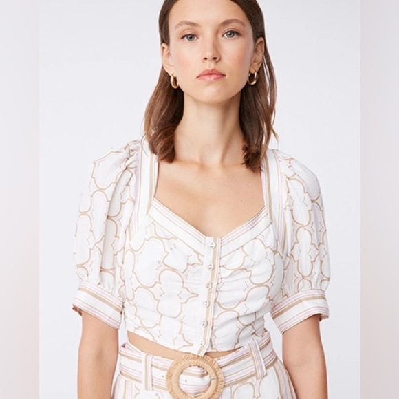 Suncoo Paris White Cropped blouse new with tags lutece blouse - Picture 1 of 15